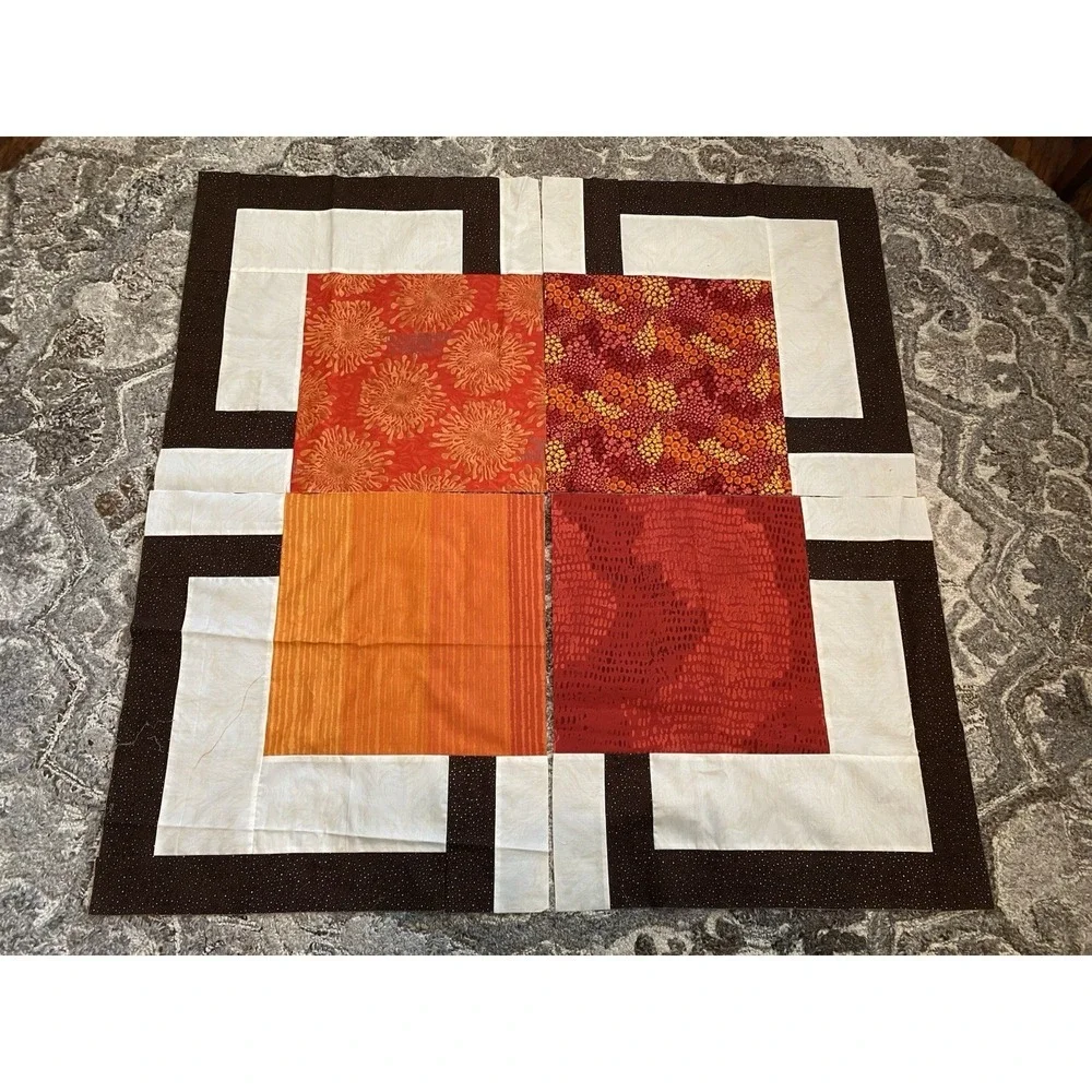 Handmade Lot 12 Quilt Squares Scrappy 18
